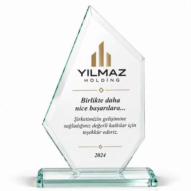 Kenarlı Kristal Plaket - Kişiye Özel Baskılı