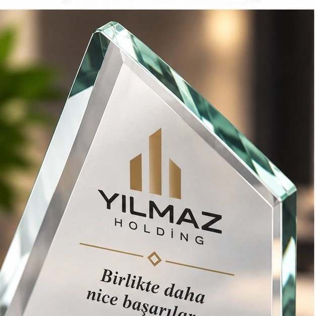 Kenarlı Kristal Plaket - Kişiye Özel Baskılı