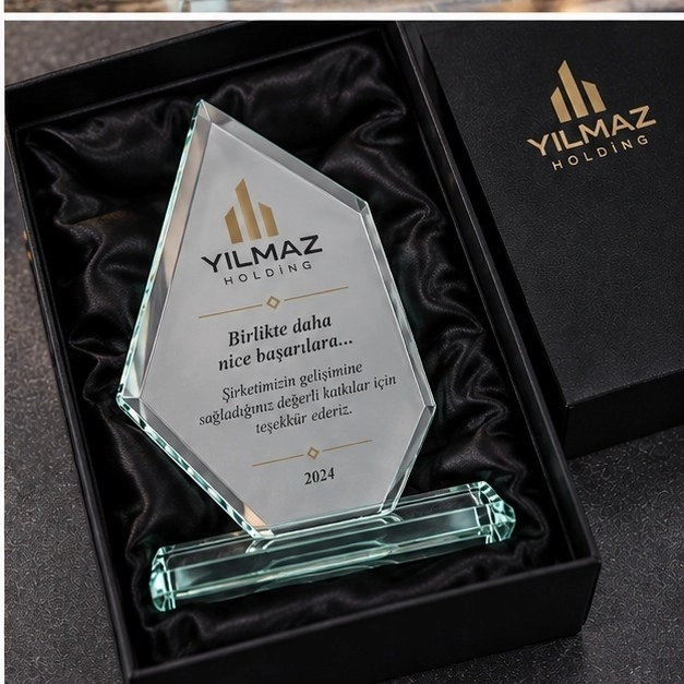 Kenarlı Kristal Plaket - Kişiye Özel Baskılı