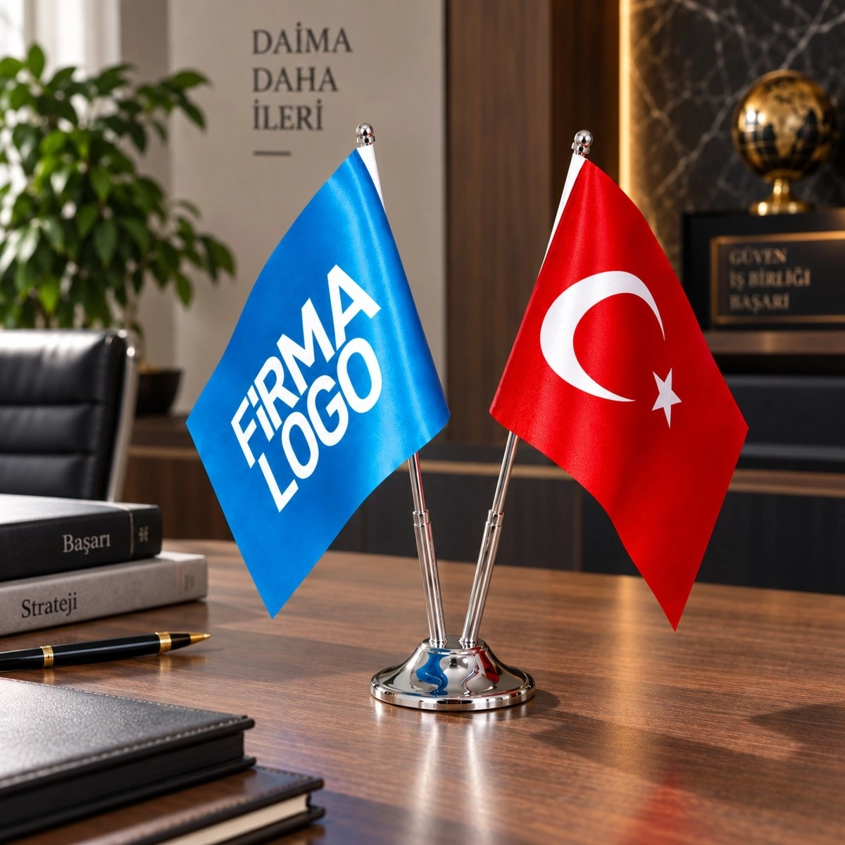 Masa Bayrağı 15x22,5 cm - Logo Baskılı