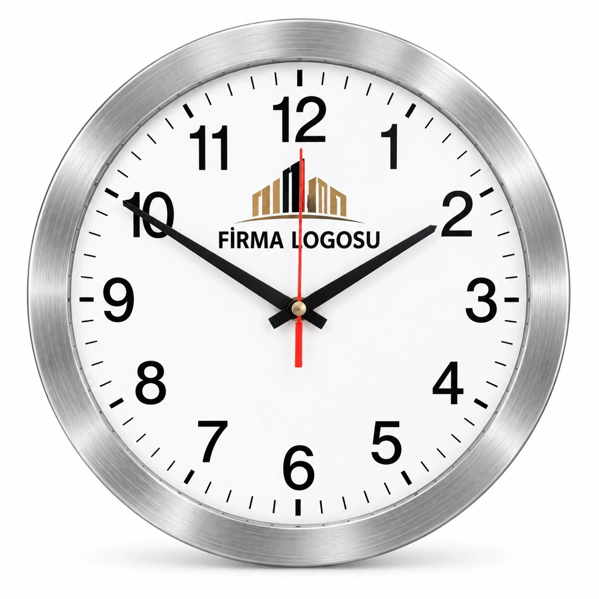 Metal Duvar Saati 35 cm - Logo Baskılı
