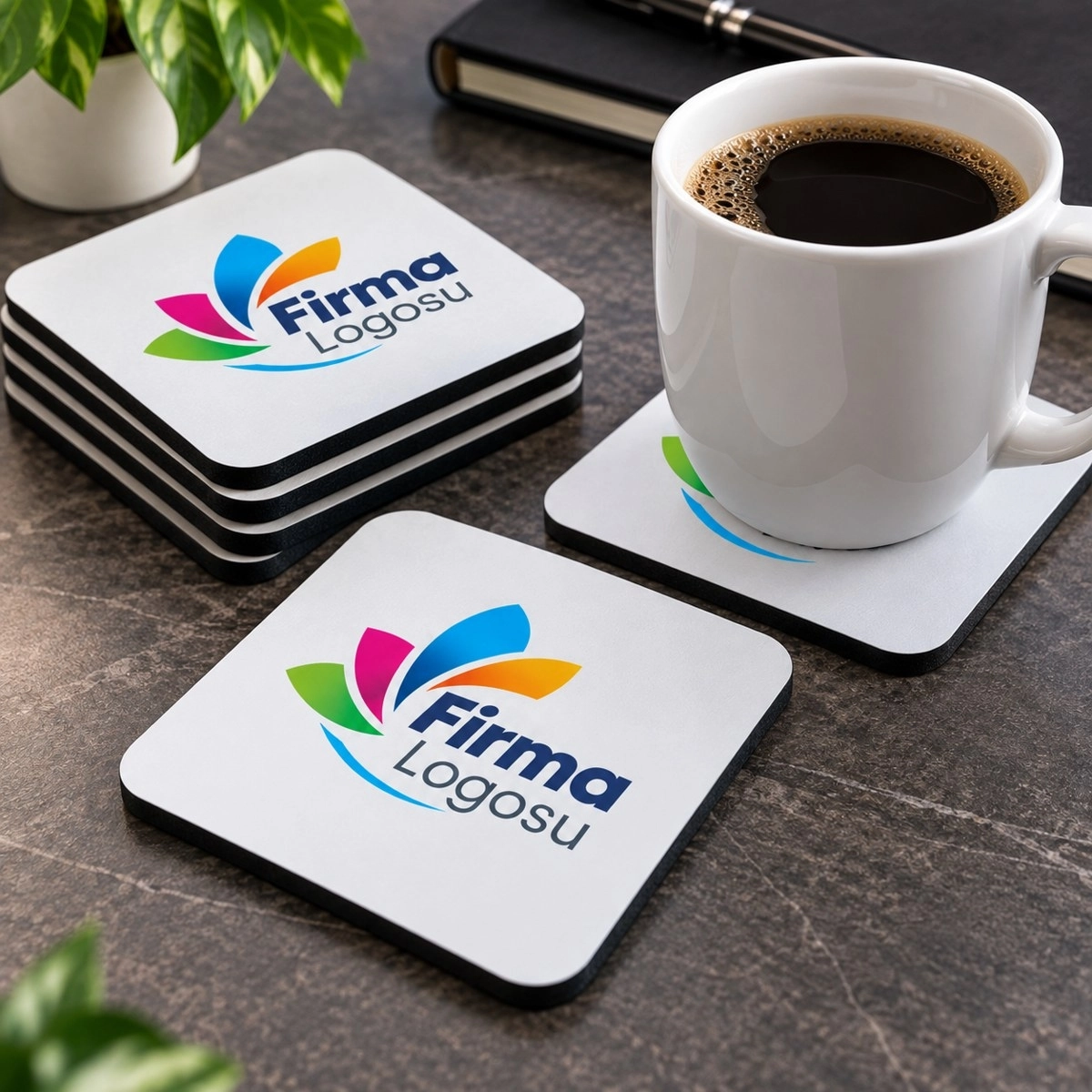 PVC Bardak Altlığı 9x9 cm - Logo Baskılı