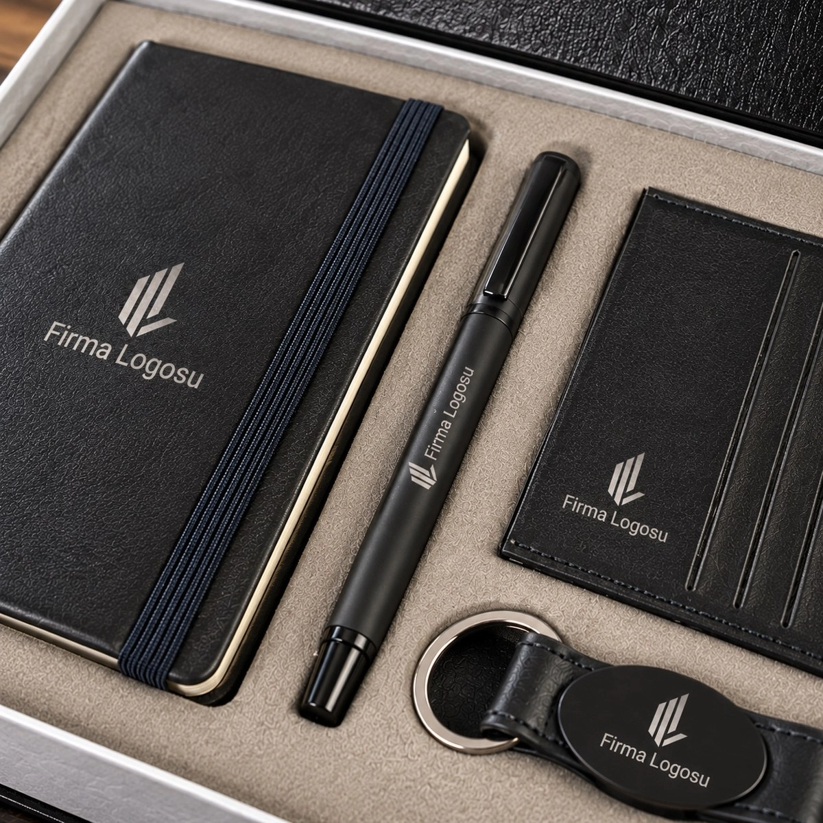 VIP Cüzdan, Defter, Kalem ve Anahtarlık Seti