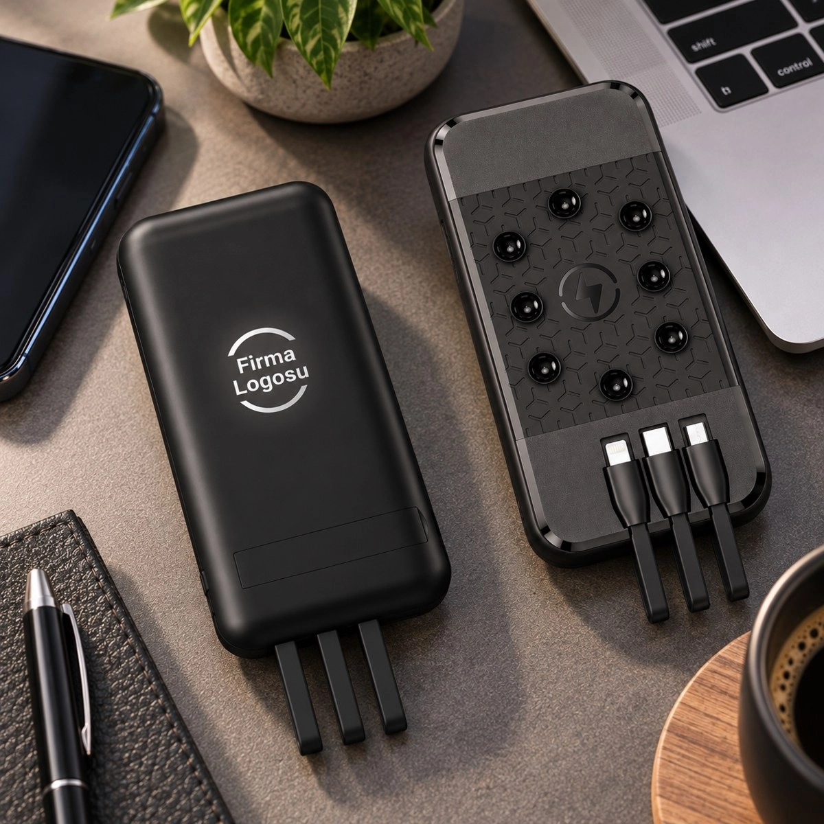 Powerbank 10.000 mAh - Işıklı Logo Baskılı