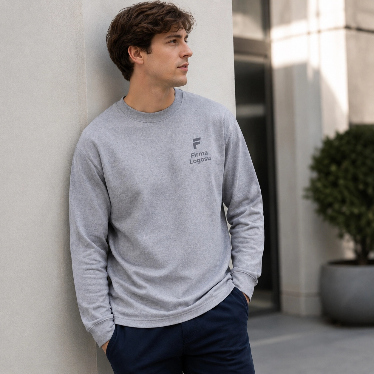 2 İplik Sweatshirt 10 Adet - Logo Baskılı