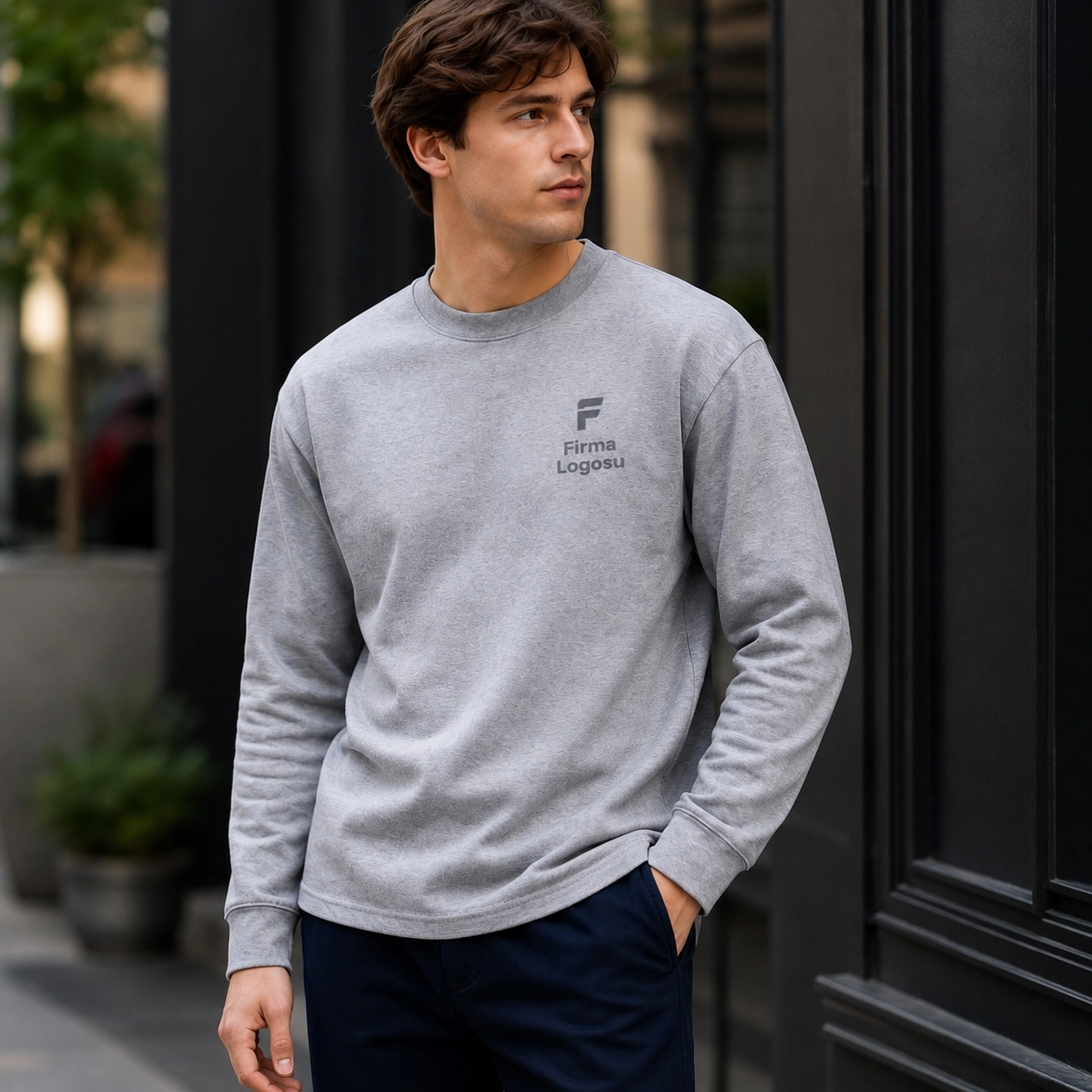 2 İplik Sweatshirt 10 Adet - Logo Baskılı