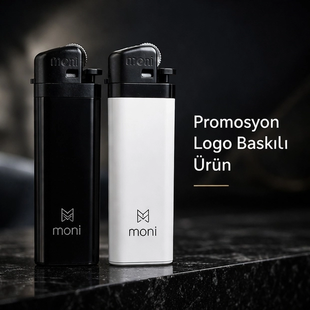 Moni Taşlı Çakmak 200 Adet - Logo Baskılı