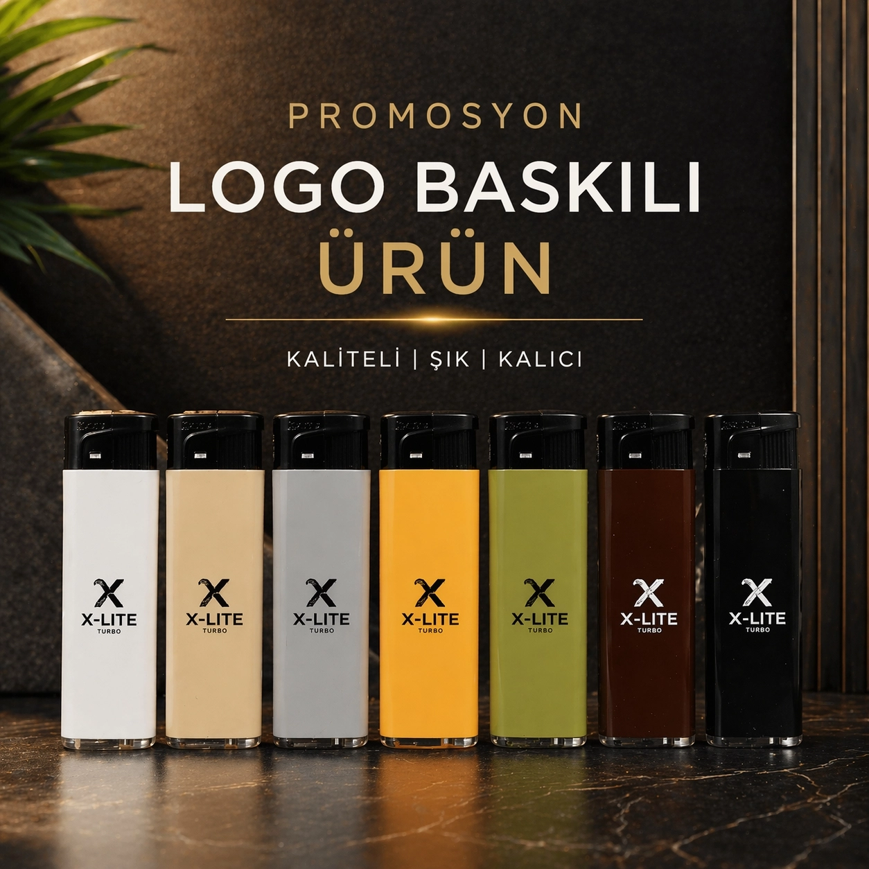 X-Lite Turbo Slim Çakmak 200 Adet - Logolu