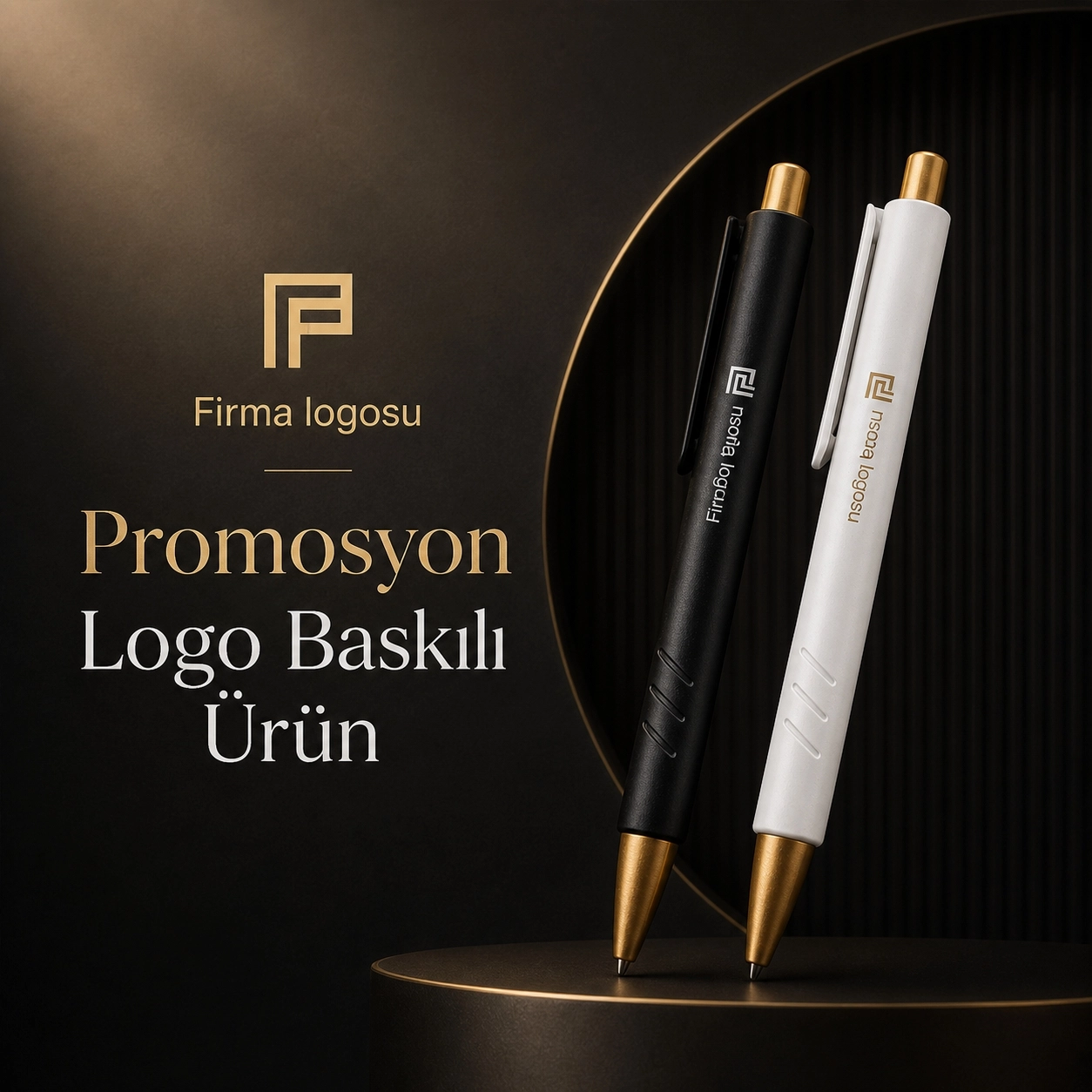 Gold Kalem 200 Adet - Altın Detaylı, Logo Baskılı