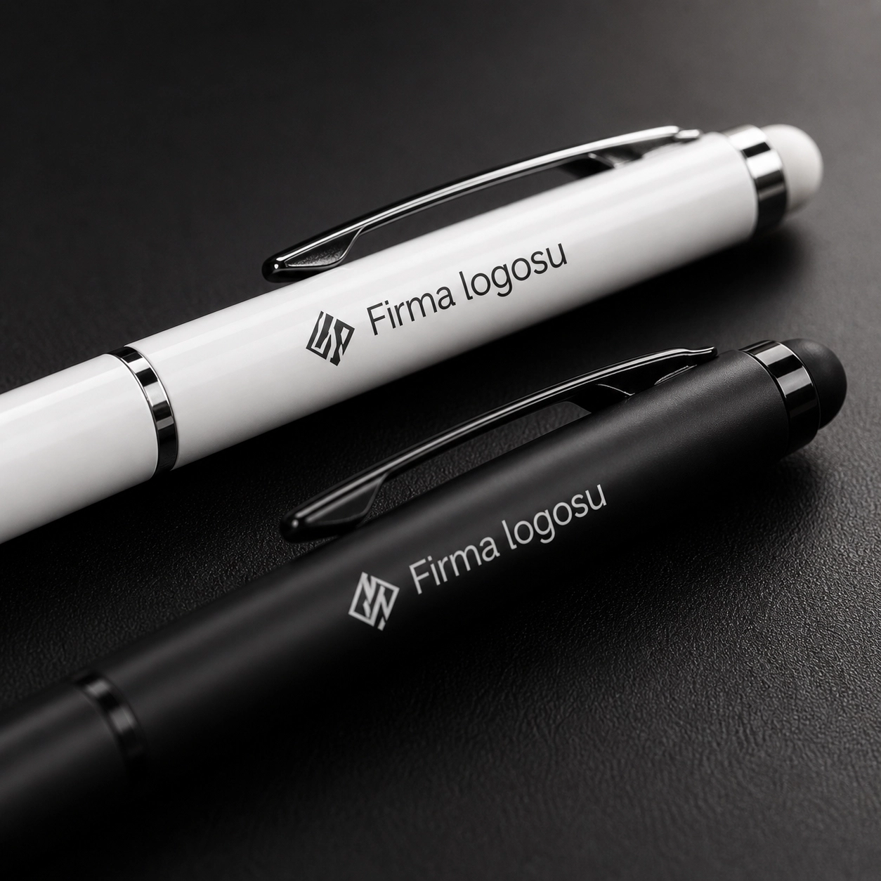 Metal Slim Touch Kalem 100 Adet - Lazer Baskılı