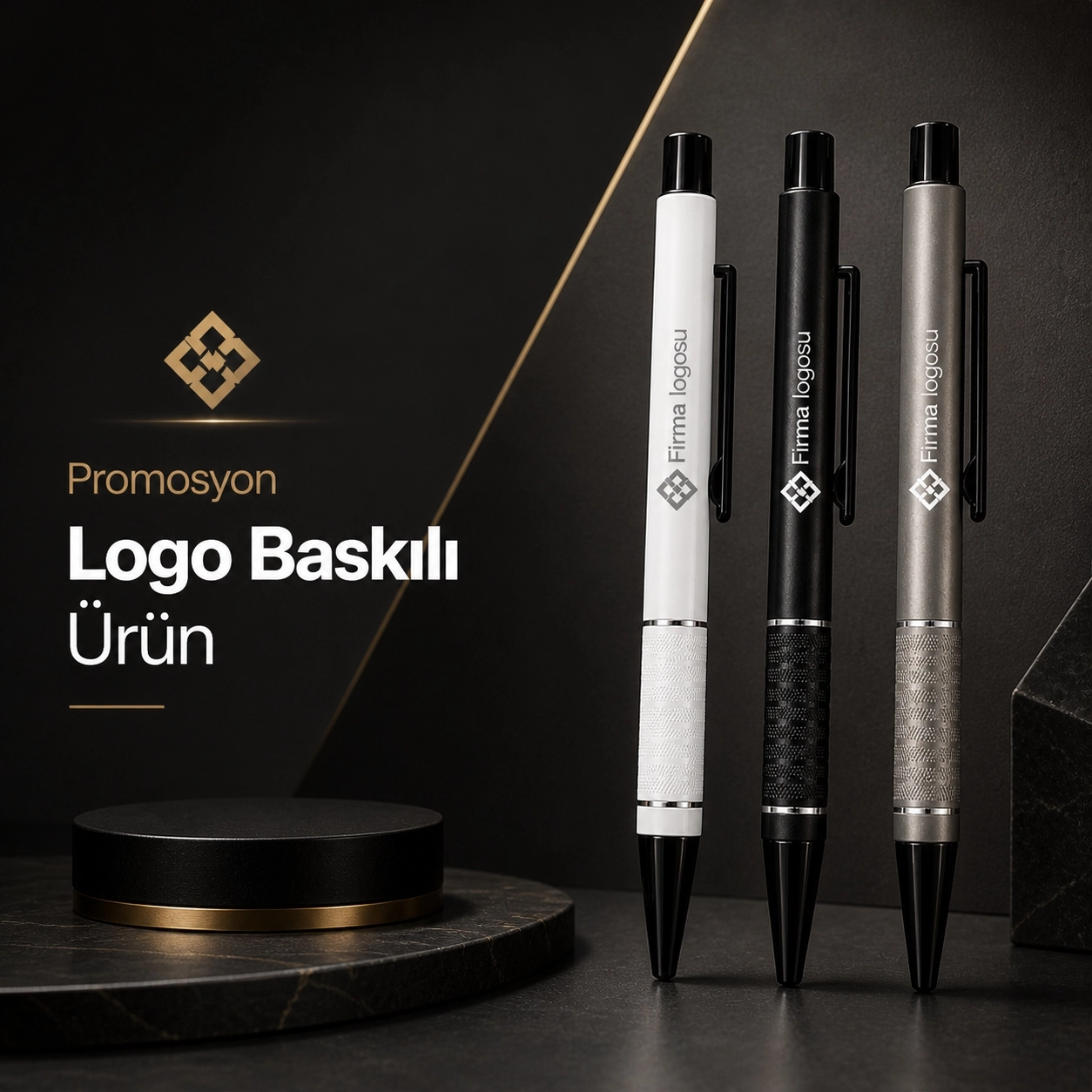 Titan Jel Uçlu Metal Kalem 100 Adet - Lazer Baskılı