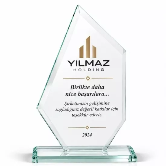 Kenarlı Kristal Plaket - Kişiye Özel Baskılı