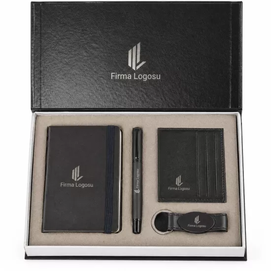 VIP Cüzdan, Defter, Kalem ve Anahtarlık Seti