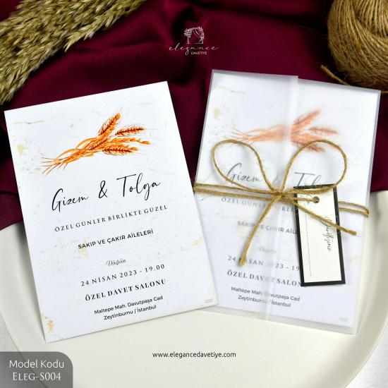 Şeffaf Zarf + İp Davetiye Model Kodu İ-ELEG-S4