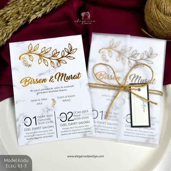 Şeffaf Zarf + İp Davetiye Model Kodu İ-ELEG-S1-5