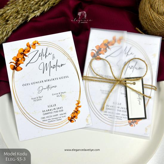 Şeffaf Zarf + İp Davetiye Model Kodu İ-ELEG-S5-3