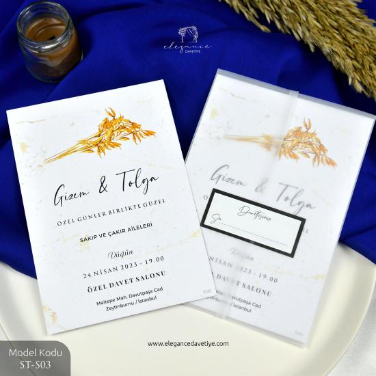 Şeffaf Zarf + Sticker Davetiye Model Kodu ST-S3