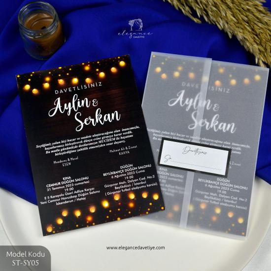 Şeffaf Zarf + Sticker Davetiye Model Kodu ST-SY5
