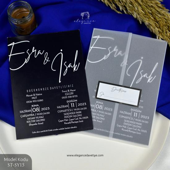 Şeffaf Zarf + Sticker Davetiye Model Kodu ST-SY15