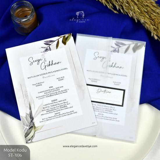 Şeffaf Zarf + Sticker Davetiye Model Kodu ST-Y6
